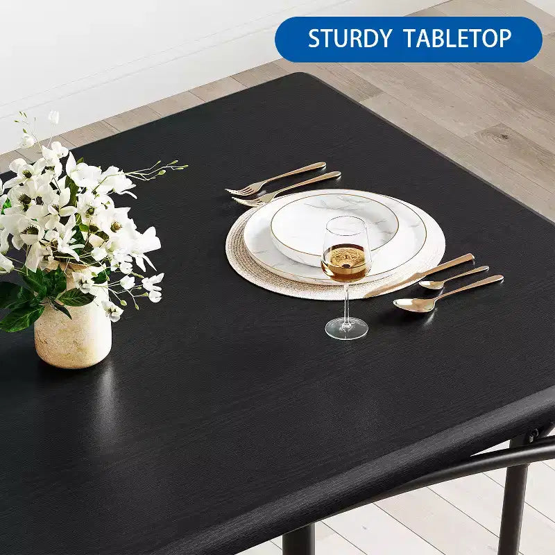 Ensemble table de salle à manger 4 places, table de cuisine avec chaises, table de salle à manger rectangulaire en bois avec banc rembourré pour petit espace, dîner, appartement