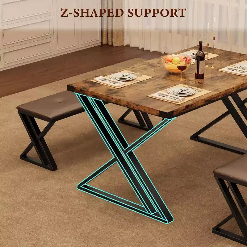 Table à manger avec 2 bancs, Ensemble table de cuisine pour 4 personnes, Ensemble table à manger 3 pièces pour petits espaces, Appartement, Gain de place pour la cuisine