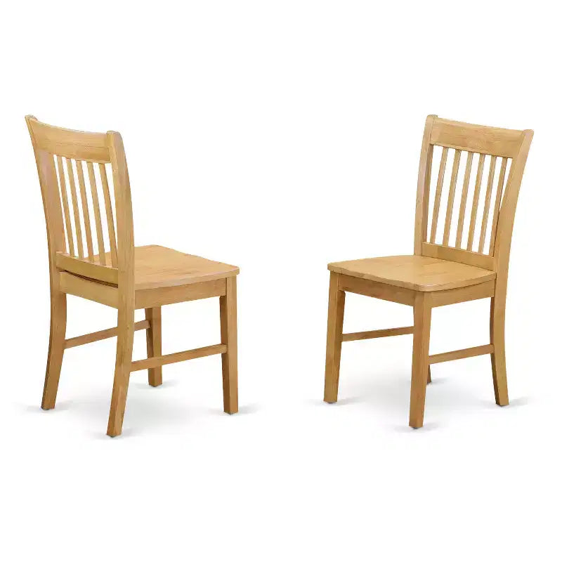 HomeStock Belmont Small Kitchen Table Set - Dining Table And Dining Chairs, Oak