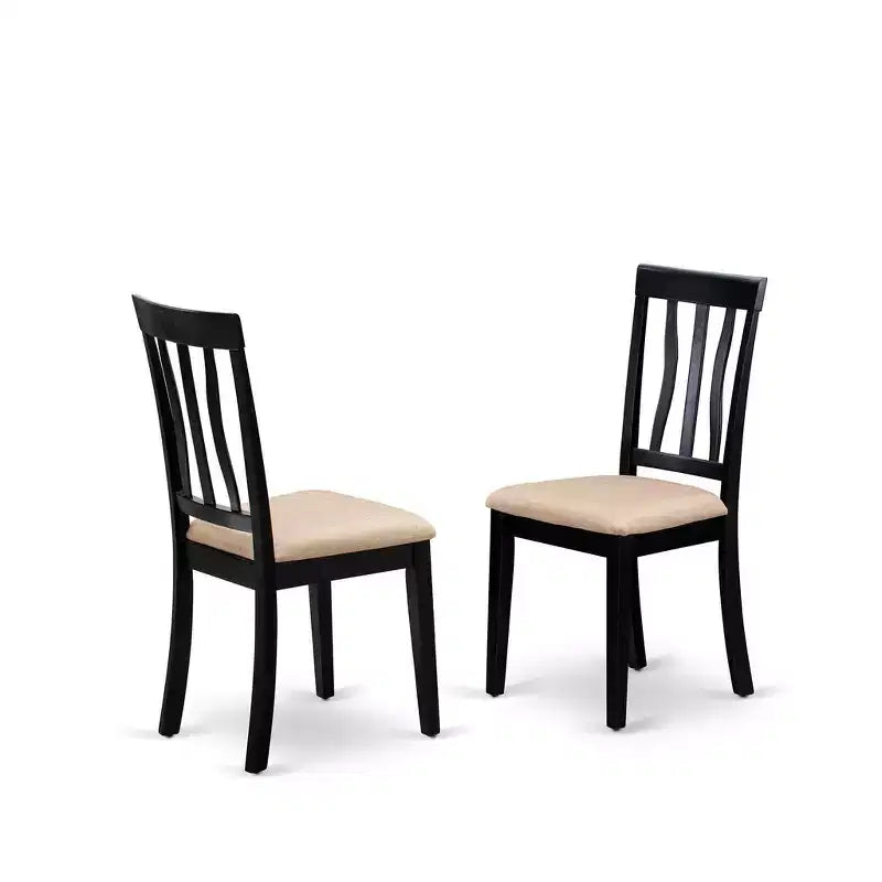 HomeStock Belmont Kitchen Table Set - Table And 2 Dining Chairs, Black &Cherry