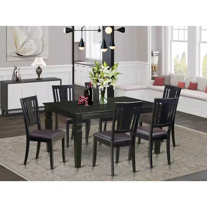 HomeStock Belmont Kitchen Nook Dining Set - Dining Table And Kitchen Chairs, Black