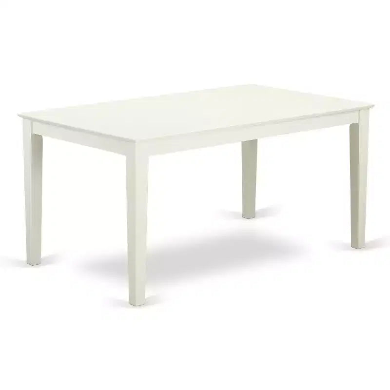 HomeStock Belmont 6 Piece dining room Set for 6 set-Dining table and 4 Wood Seat Dining Chairs plus 1 Bench in Linen White