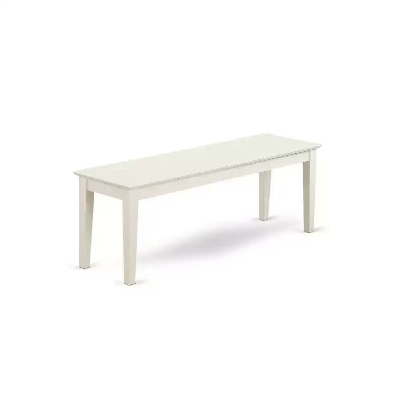 HomeStock Belmont 6 Piece dining room Set for 6 set-Dining table and 4 Wood Seat Dining Chairs plus 1 Bench in Linen White
