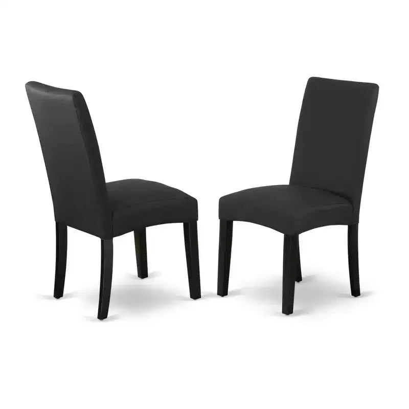 HomeStock Belmont 7-Pc Dining Room Set- 6 Dining Room Chairs and Rectangular Table Top, Cement and Black Finish