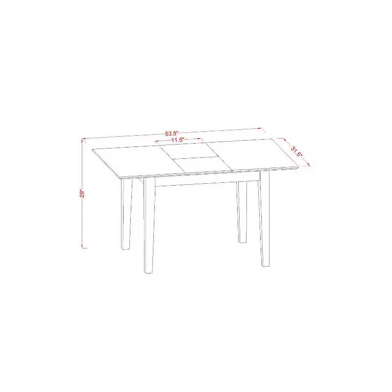 HomeStock Belmont Dining Room Set - Small Dining Table And Dinette Chairs
