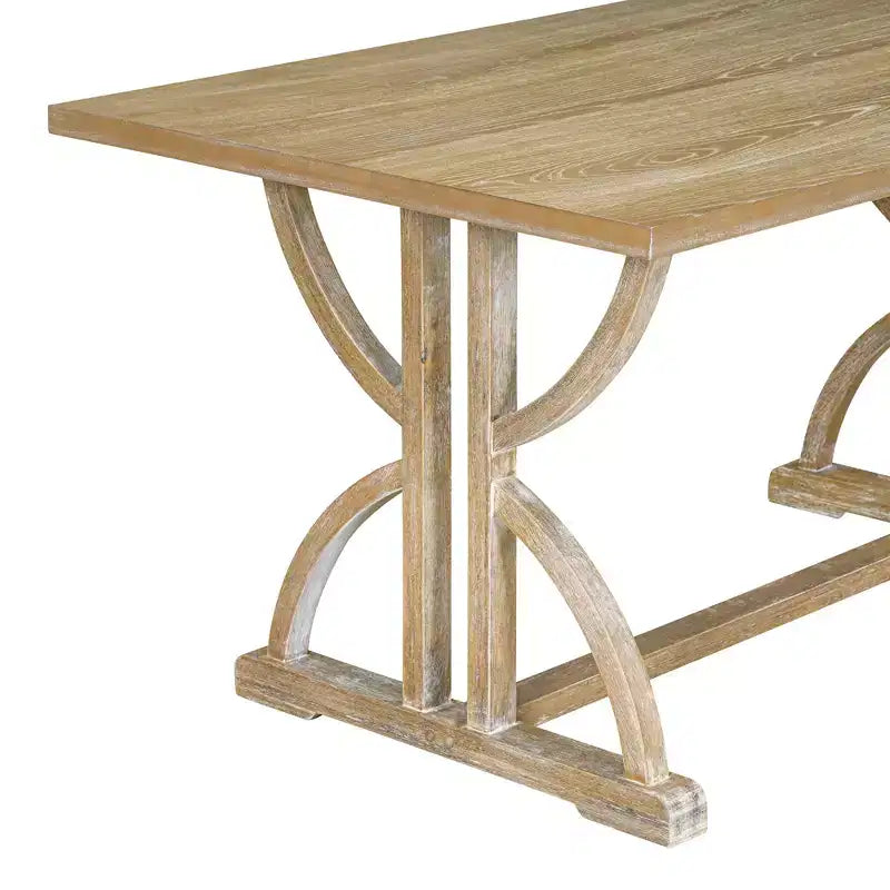 Farmhouse Dining Set for 4, Rectangular Kitchen Table Set with 4 Upholstered Chairs and Bench