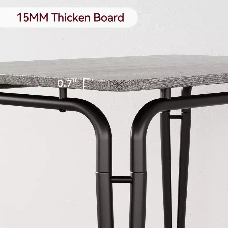 Dining Table Set for 4 with Rectangular Wood Top and Cushioned Chairs, 5 Piece Kitchen & Dining Room Sets for Small Space, Apartment