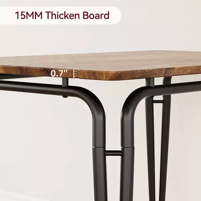 Dining Table Set for 4 with Rectangular Wood Top and Cushioned Chairs, 5 Piece Kitchen & Dining Room Sets for Small Space, Apartment