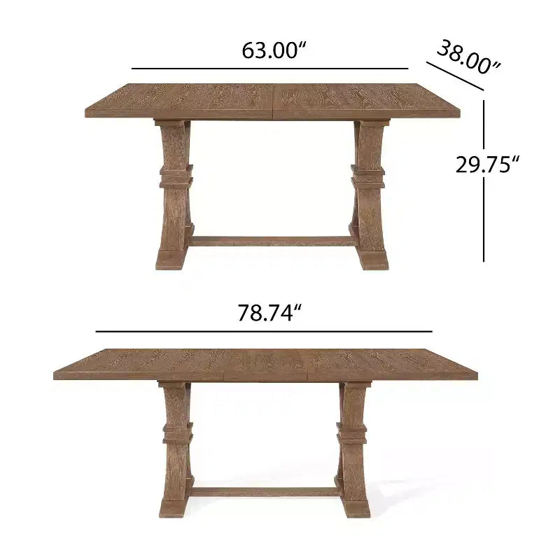 Ensemble de salle à manger extensible 7 pièces Christopher Knight Home Pampas en bois, cannage et tissu de style campagnard français