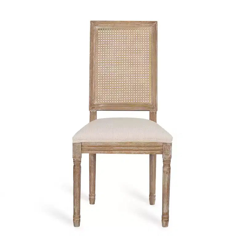 Ensemble de salle à manger extensible 7 pièces Christopher Knight Home Pampas en bois, cannage et tissu de style campagnard français