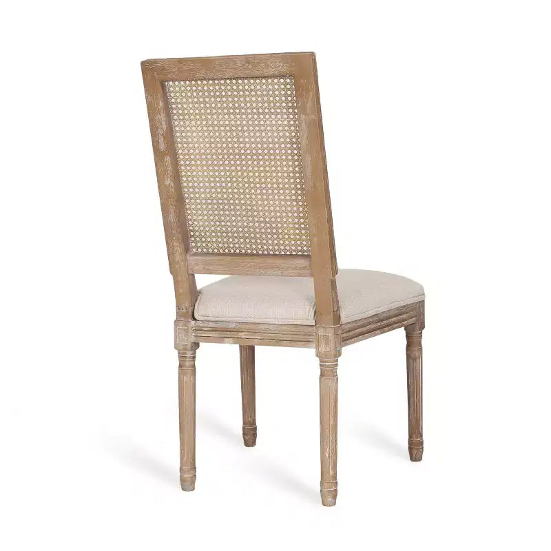 Ensemble de salle à manger extensible 7 pièces Christopher Knight Home Pampas en bois, cannage et tissu de style campagnard français
