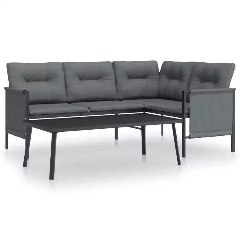 vidaXL Patio Lounge Set Outdoor Furniture Sectional Sofa Anthracite Steel