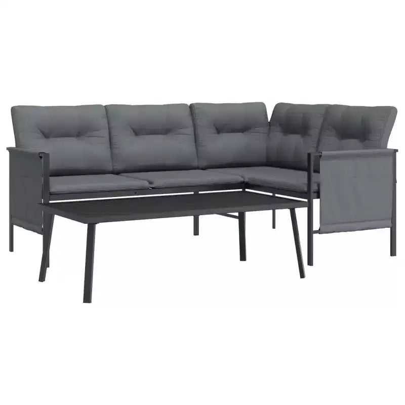 vidaXL Patio Lounge Set Outdoor Furniture Sectional Sofa Anthracite Steel