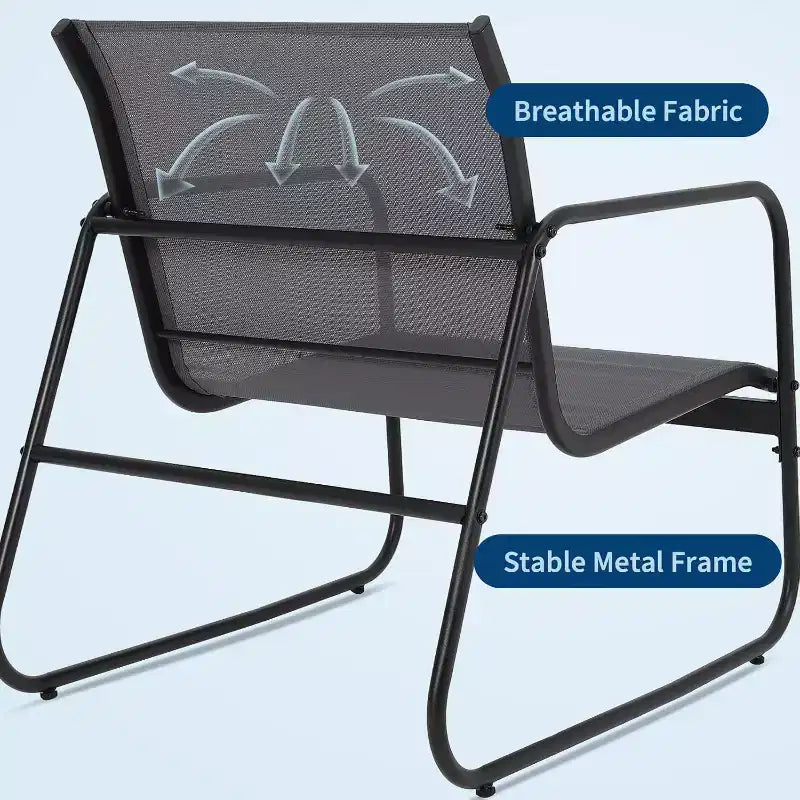 Acekool 4-Piece Outdoor Patio Furniture Set with Textile Fabric Seating, Glass Coffee Table, Loveseat & 2 Chairs for Backyard, Balcony, Porch - Gray