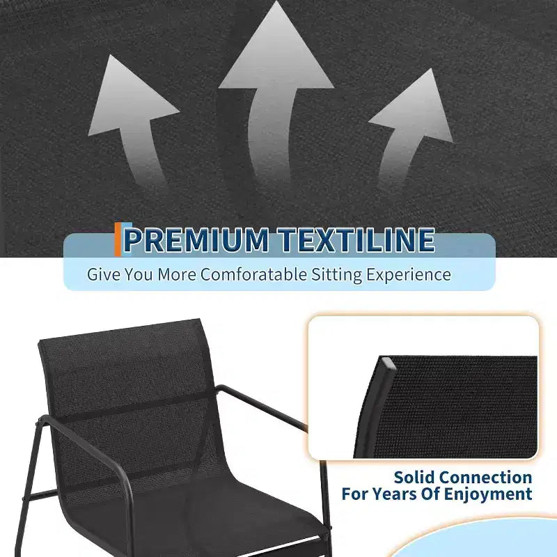 Acekool 4-Piece Outdoor Patio Furniture Set with Textile Fabric Seating, Glass Coffee Table, Loveseat & 2 Chairs for Backyard, Balcony, Porch - Gray