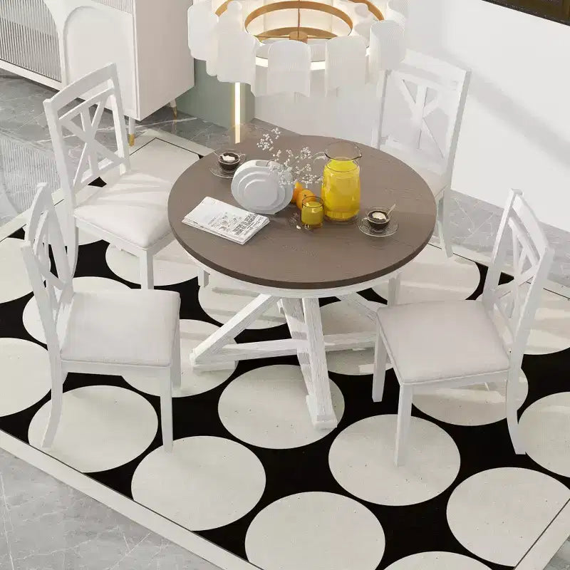 Ensemble de salle à manger GDFStudio Nelson 5 pièces avec table extensible et chaises rembourrées