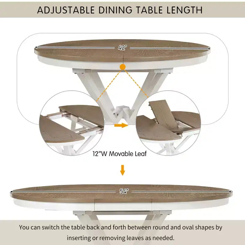 Ensemble de salle à manger GDFStudio Nelson 5 pièces avec table extensible et chaises rembourrées