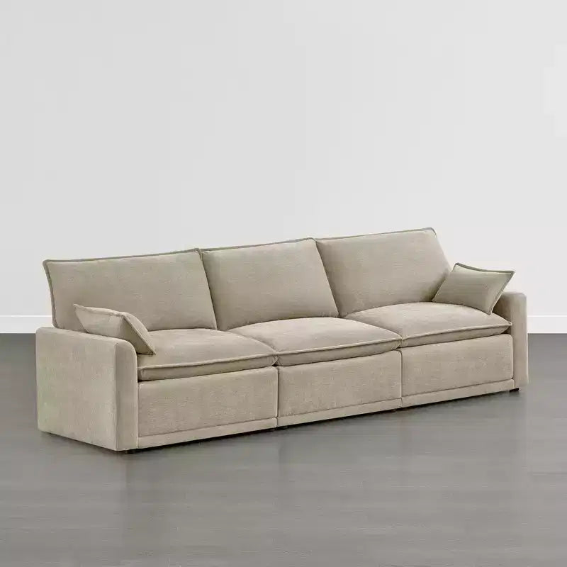 Spruce & Spring Modular Couch Oversized Sectional Sofa for Living Room, Taupe-3PC