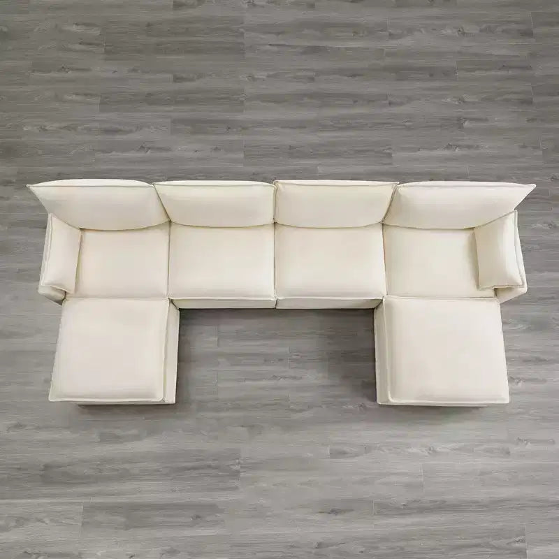Spruce & Spring Modular Couch Oversized Sectional Sofa for Living Room, Taupe-3PC