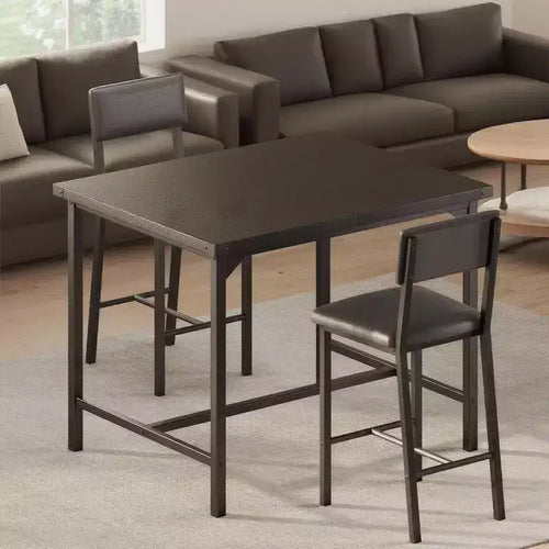 3-Piece Kitchen Table Set, with 2 Upholstered Bar Stools