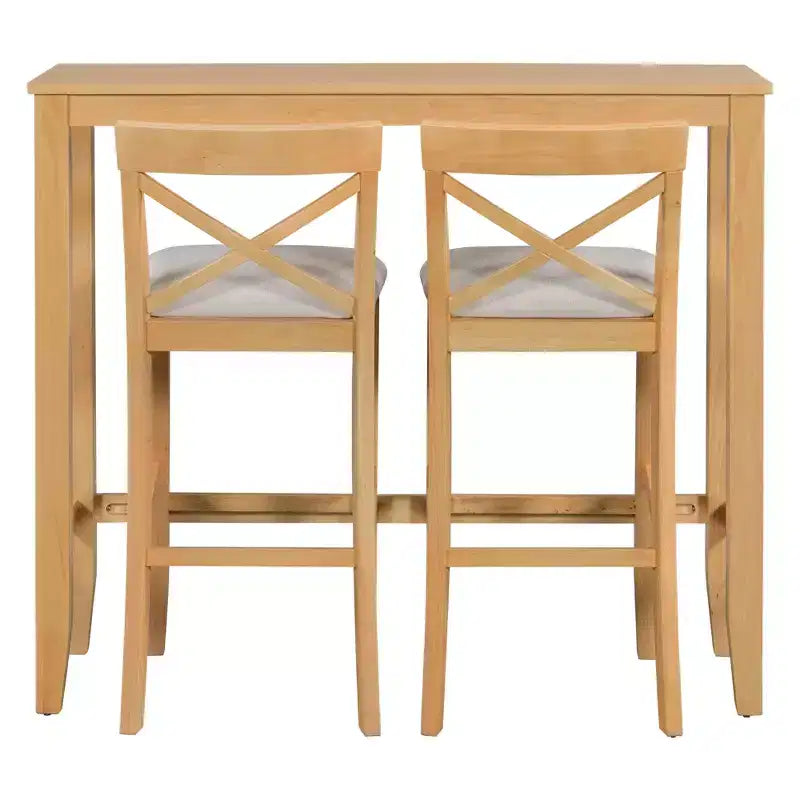 Whisen Farmhouse 48 Wood Dining Set with 2 Chairs