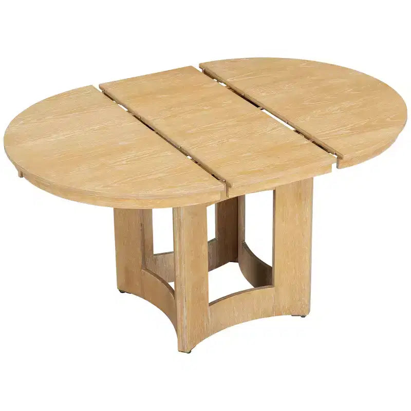 Whisen Farmhouse Extendable Round Dining Table Set with 4 Chairs