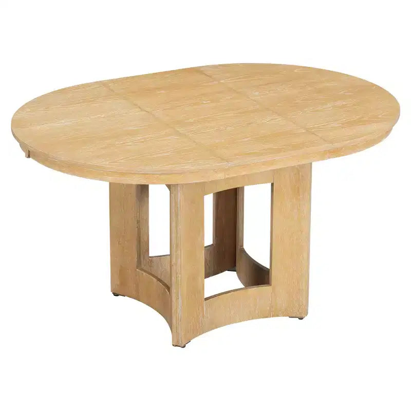 Whisen Farmhouse Extendable Round Dining Table Set with 4 Chairs