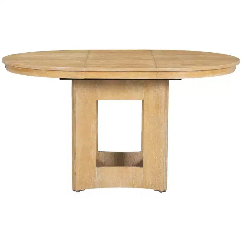 Whisen Farmhouse Extendable Round Dining Table Set with 4 Chairs