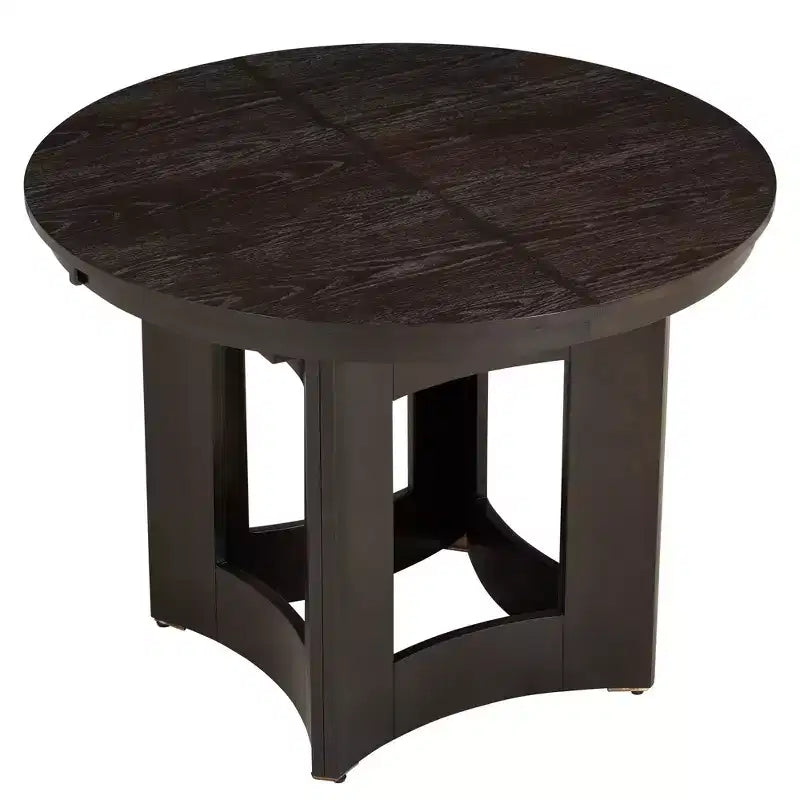 Whisen Farmhouse Extendable Round Dining Table Set with 4 Chairs