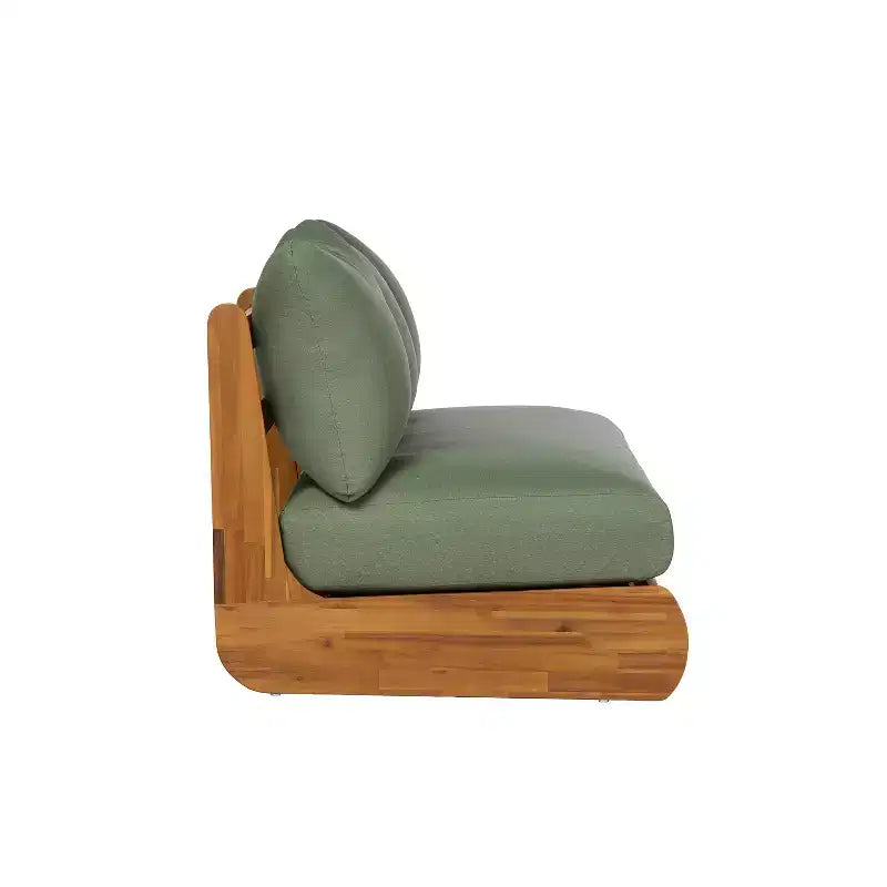 Christopher Knight Home Tavriel Mid-Century Modern Patio Acacia Wood 5-Seater Seating Set with Thick Cushions, Table Not Included