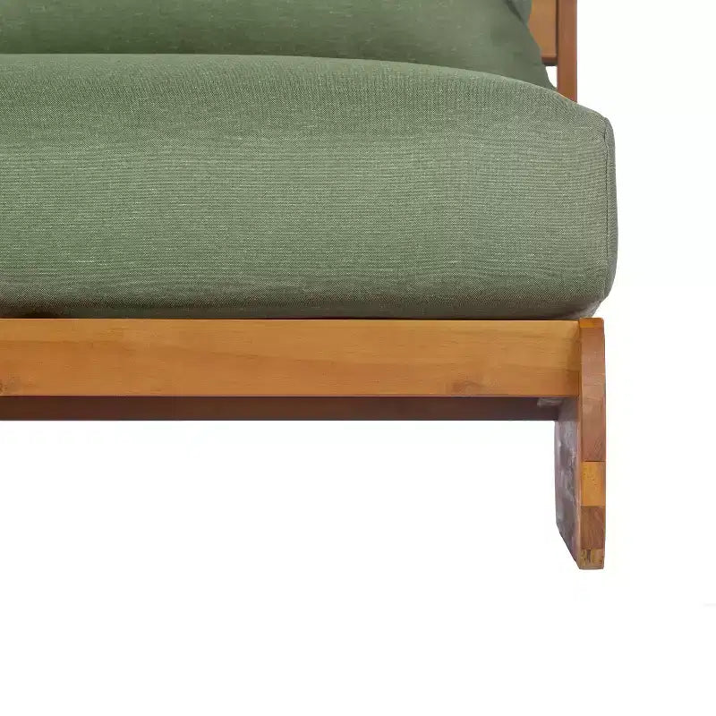 Christopher Knight Home Tavriel Mid-Century Modern Patio Acacia Wood 5-Seater Seating Set with Thick Cushions, Table Not Included