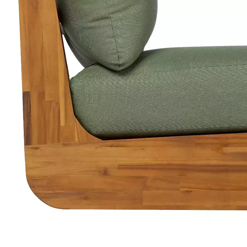 Christopher Knight Home Tavriel Mid-Century Modern Patio Acacia Wood 5-Seater Seating Set with Thick Cushions, Table Not Included