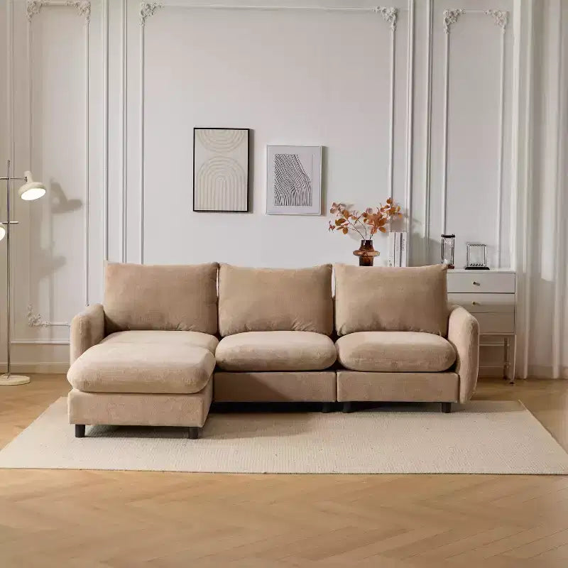 Christopher Knight Home Acker 4 Pieces Modern L Shape Upholstered Sectional Sofa Set