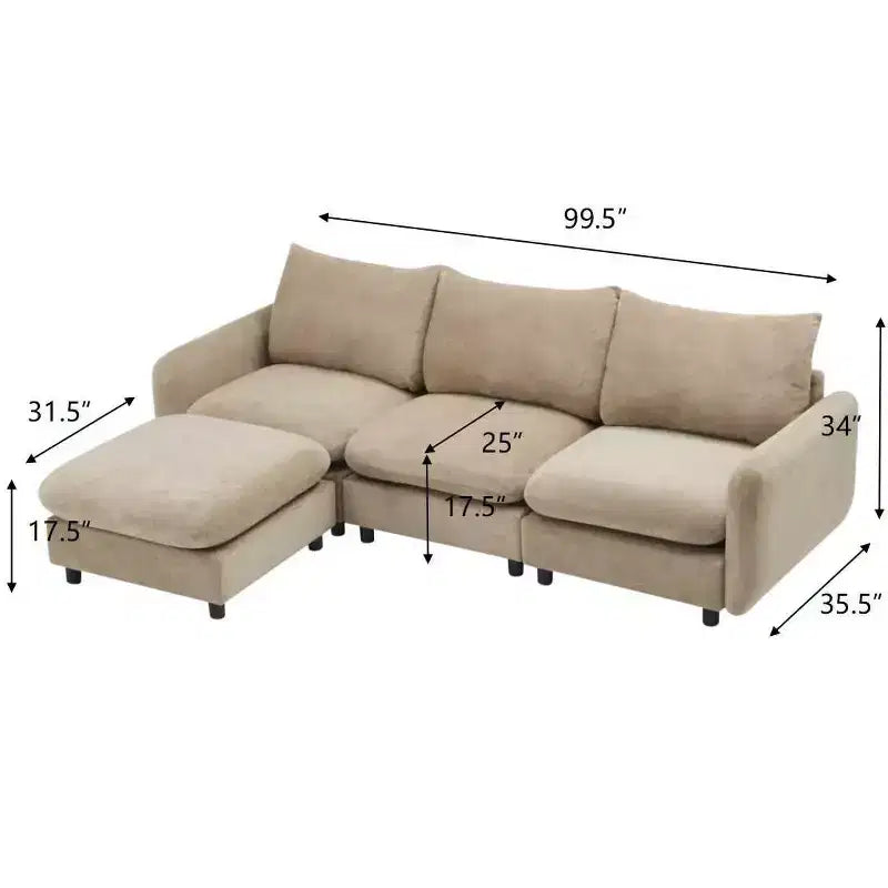 Christopher Knight Home Acker 4 Pieces Modern L Shape Upholstered Sectional Sofa Set
