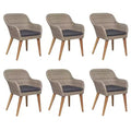 vidaXL 7-Piece Patio Dining Set - Solid Acacia Wood & PE Rattan Chairs, Dark Gray Cushions, Weather-Resistant, Comfortable & Easy Maintenance