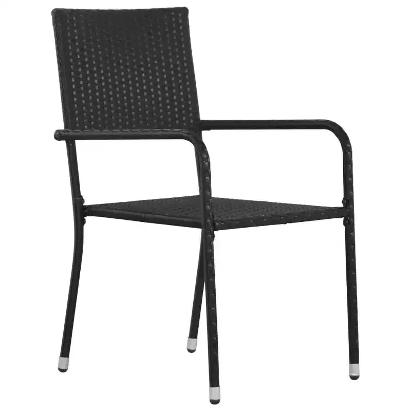 vidaXL Patio Dining Set 7 Piece Patio Dining Table and Chairs Poly Rattan - Black