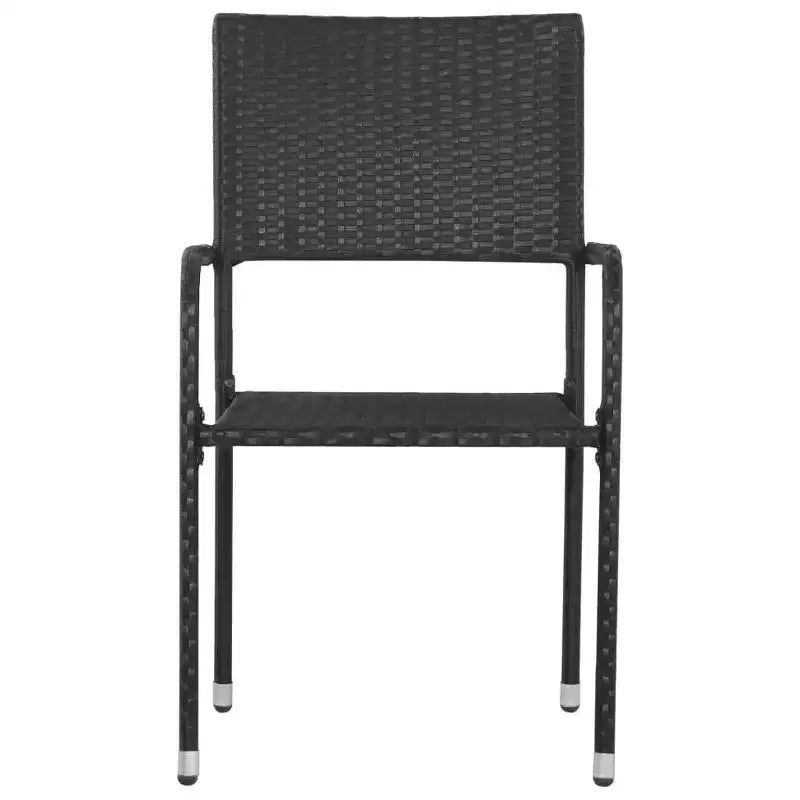 vidaXL Patio Dining Set 7 Piece Patio Dining Table and Chairs Poly Rattan - Black