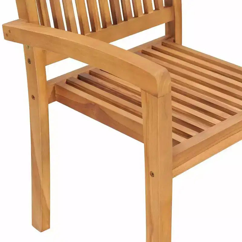 vidaXL Garden Dining Set Natural Teak Solid teak wood Standard Stackable