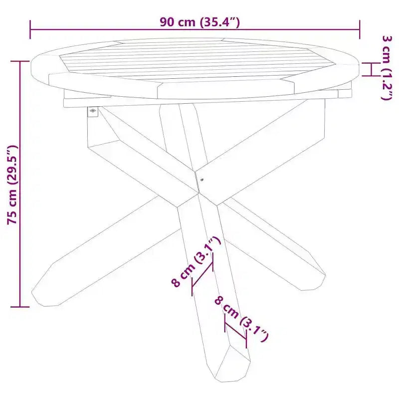 vidaXL Garden Dining Set Natural Teak Solid teak wood Standard Stackable