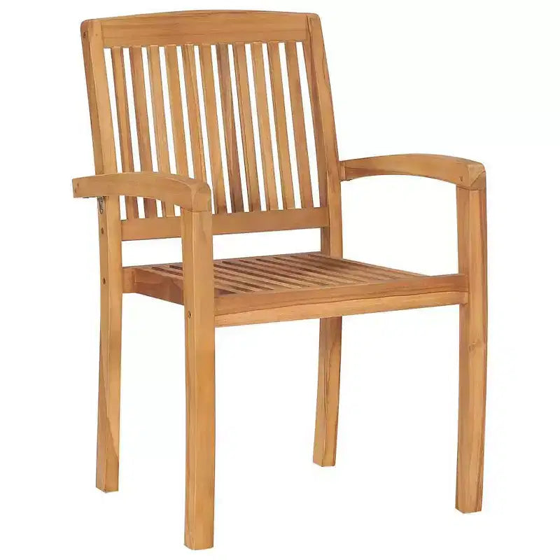 vidaXL Garden Dining Set Natural Teak Solid teak wood Standard Stackable
