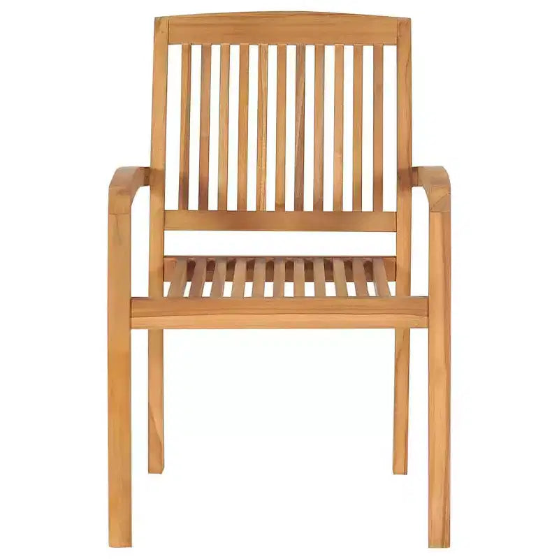 vidaXL Garden Dining Set Natural Teak Solid teak wood Standard Stackable