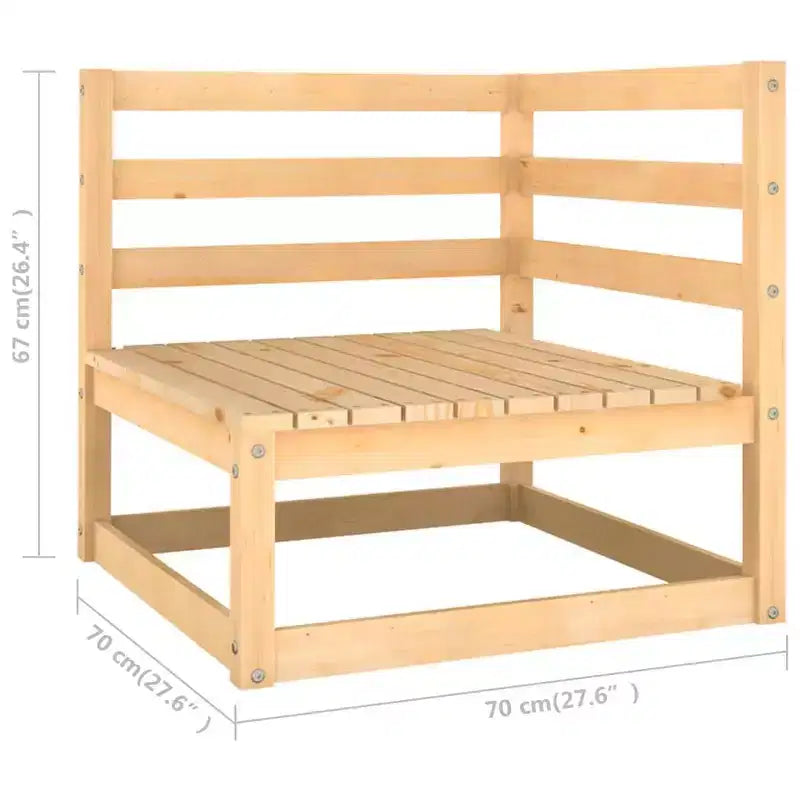 vidaXL Garden Lounge Set Natural Wood Solid Pinewood, 100% Polyester