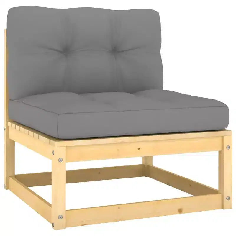 vidaXL Garden Lounge Set Natural Wood Solid Pinewood, 100% Polyester