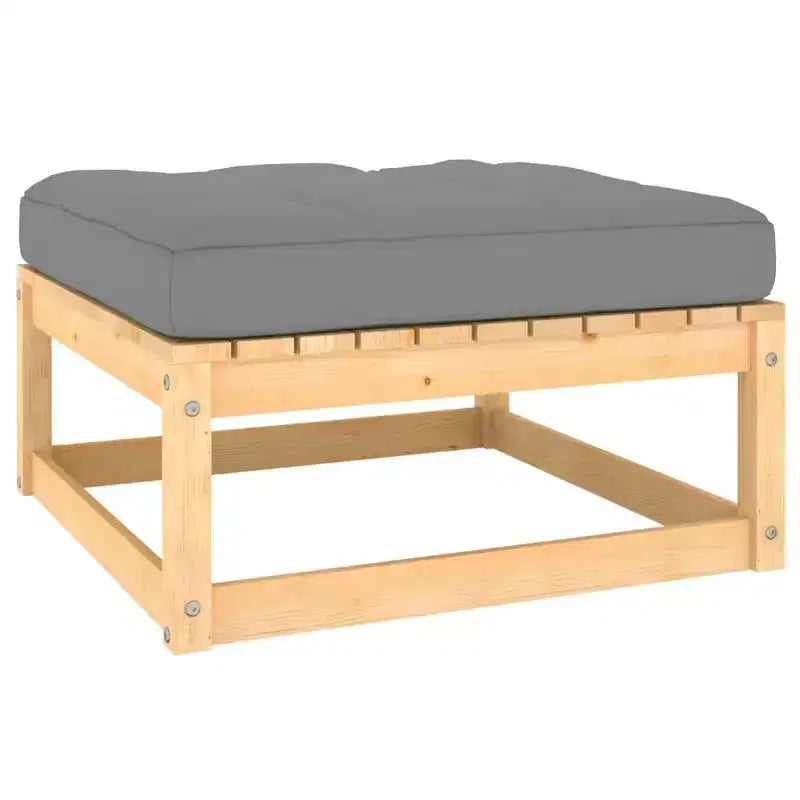 vidaXL Garden Lounge Set Natural Wood Solid Pinewood, 100% Polyester