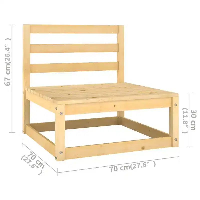 vidaXL Garden Lounge Set Natural Wood Solid Pinewood, 100% Polyester