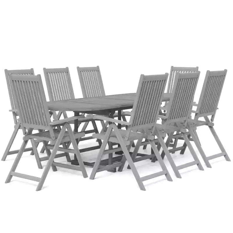 vidaXL Solid Wood Acacia Patio Dining Set 7 Piece Garden Seat Oval/Rectangular