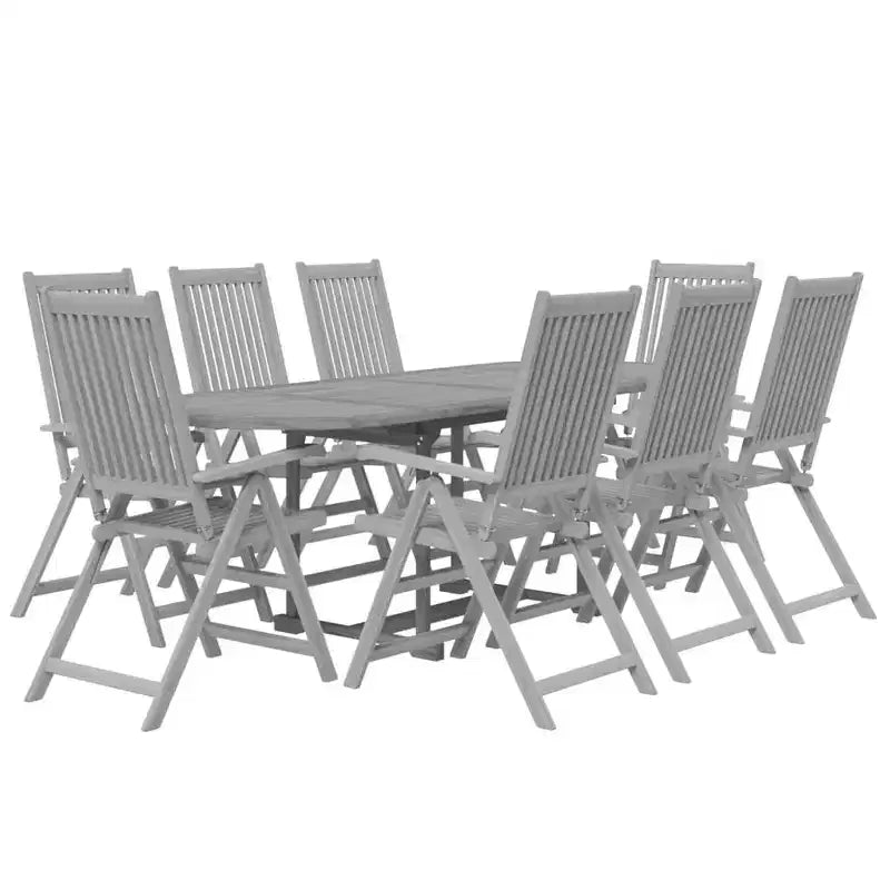vidaXL Solid Wood Acacia Patio Dining Set 7 Piece Garden Seat Oval/Rectangular