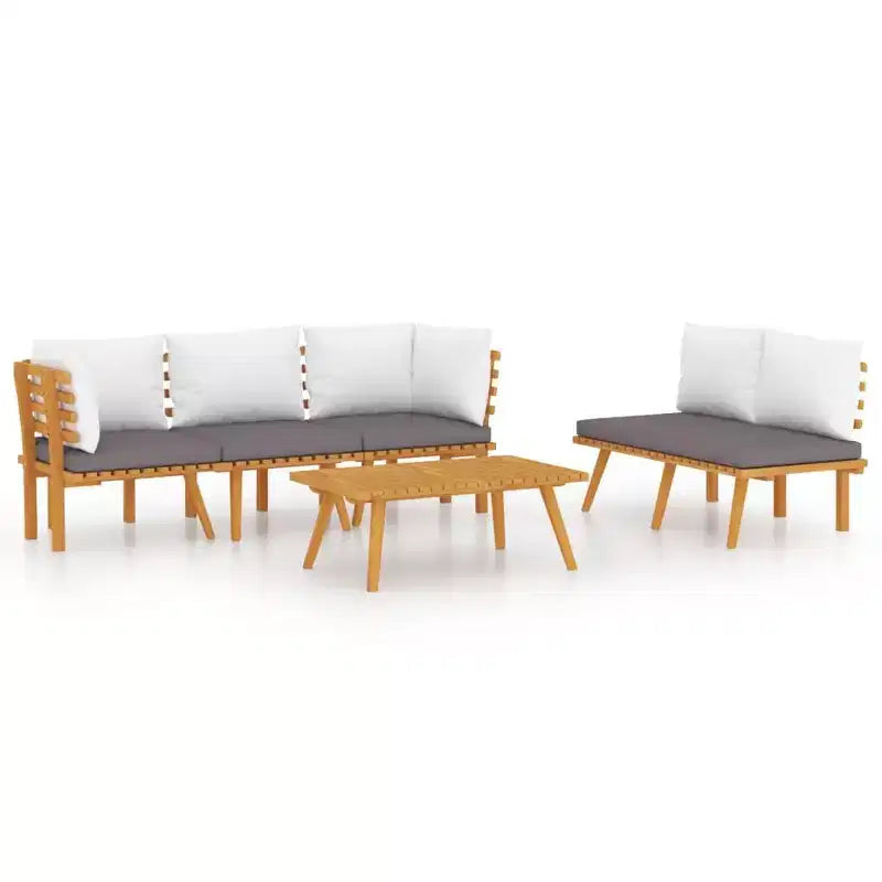 vidaXL Patio Lounge Set Sectional Sofa Set with Cushions Solid Wood Acacia