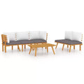 vidaXL Patio Lounge Set Sectional Sofa Set with Cushions Solid Wood Acacia
