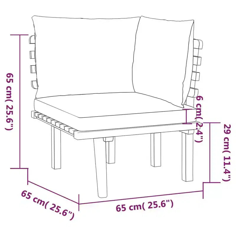 vidaXL Patio Lounge Set Sectional Sofa Set with Cushions Solid Wood Acacia